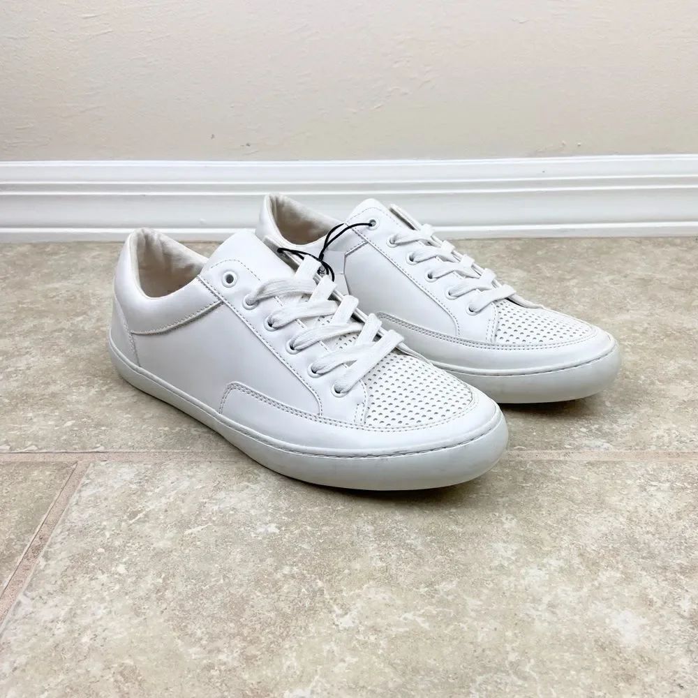 Banana Republic Perforated White Leather Sneakers